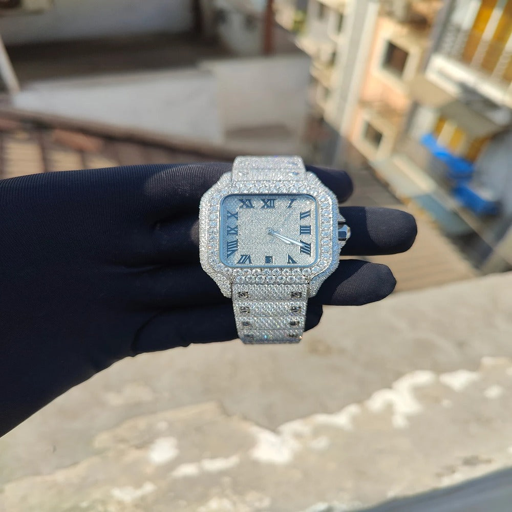 VVS1 Moissanite Hip Hop Watch For Gift For Men's