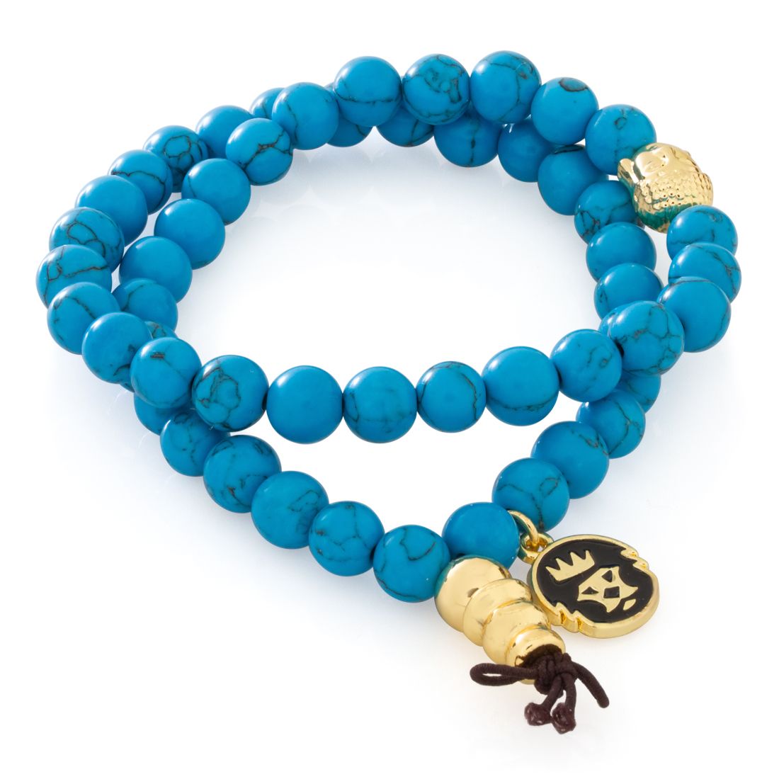King Ice Turquoise Buddha Bead Wrap Bracelet by MARZ