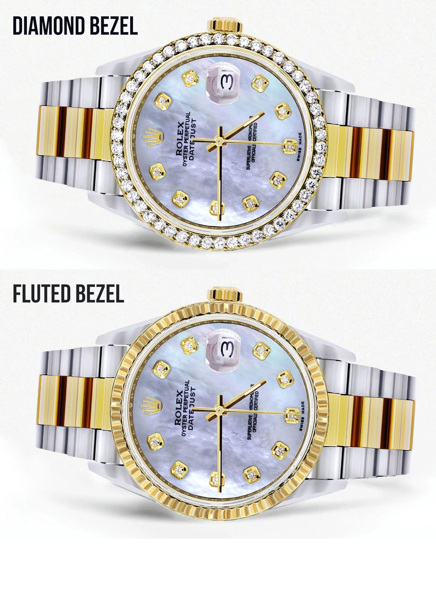 Two Tone Rolex Datejust Watch 16233 for Men | 36Mm | Mother of Pearl Dial | Oyster Band