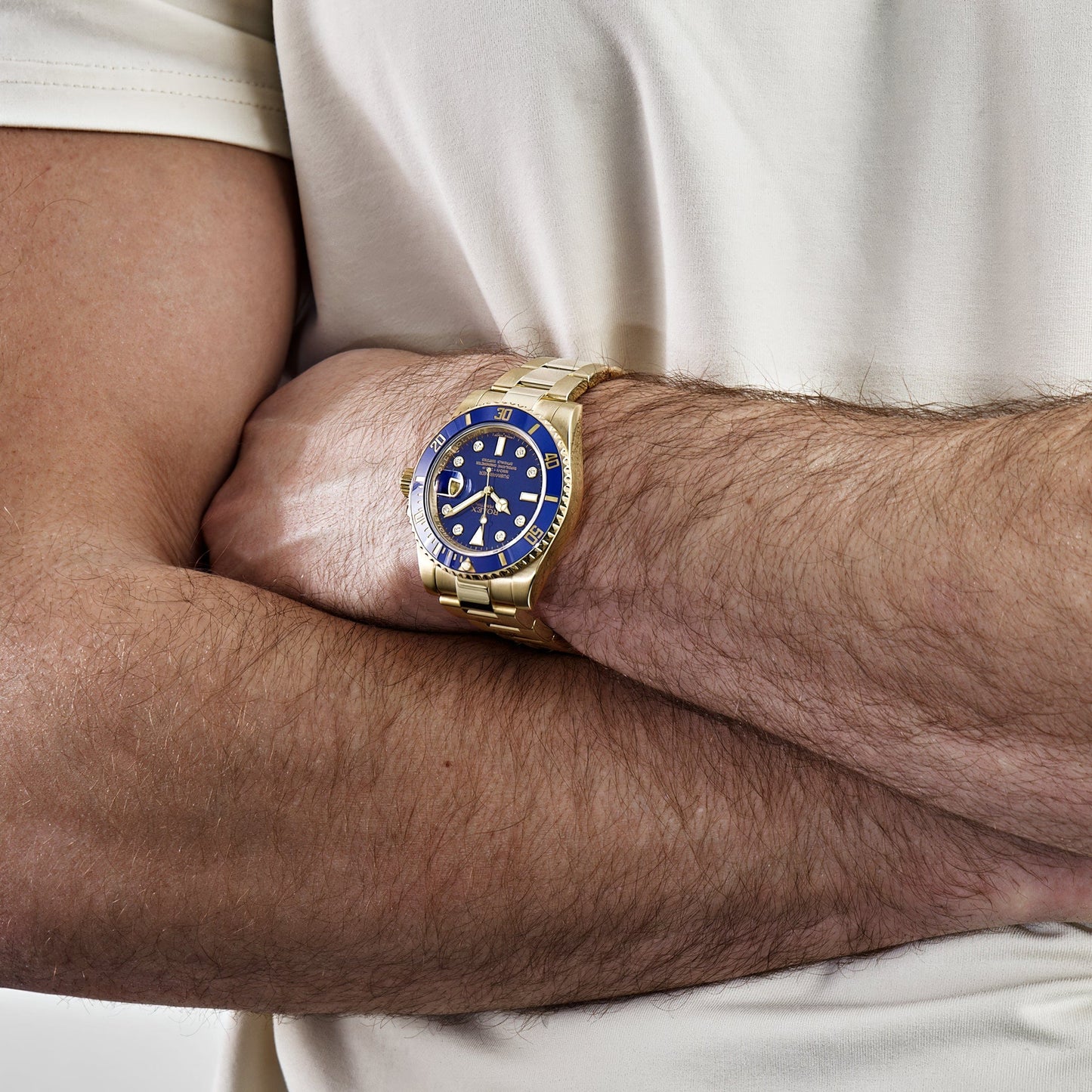 Rolex Submariner Date 116618LB Yellow Gold Blue Diamond Dial (2018)