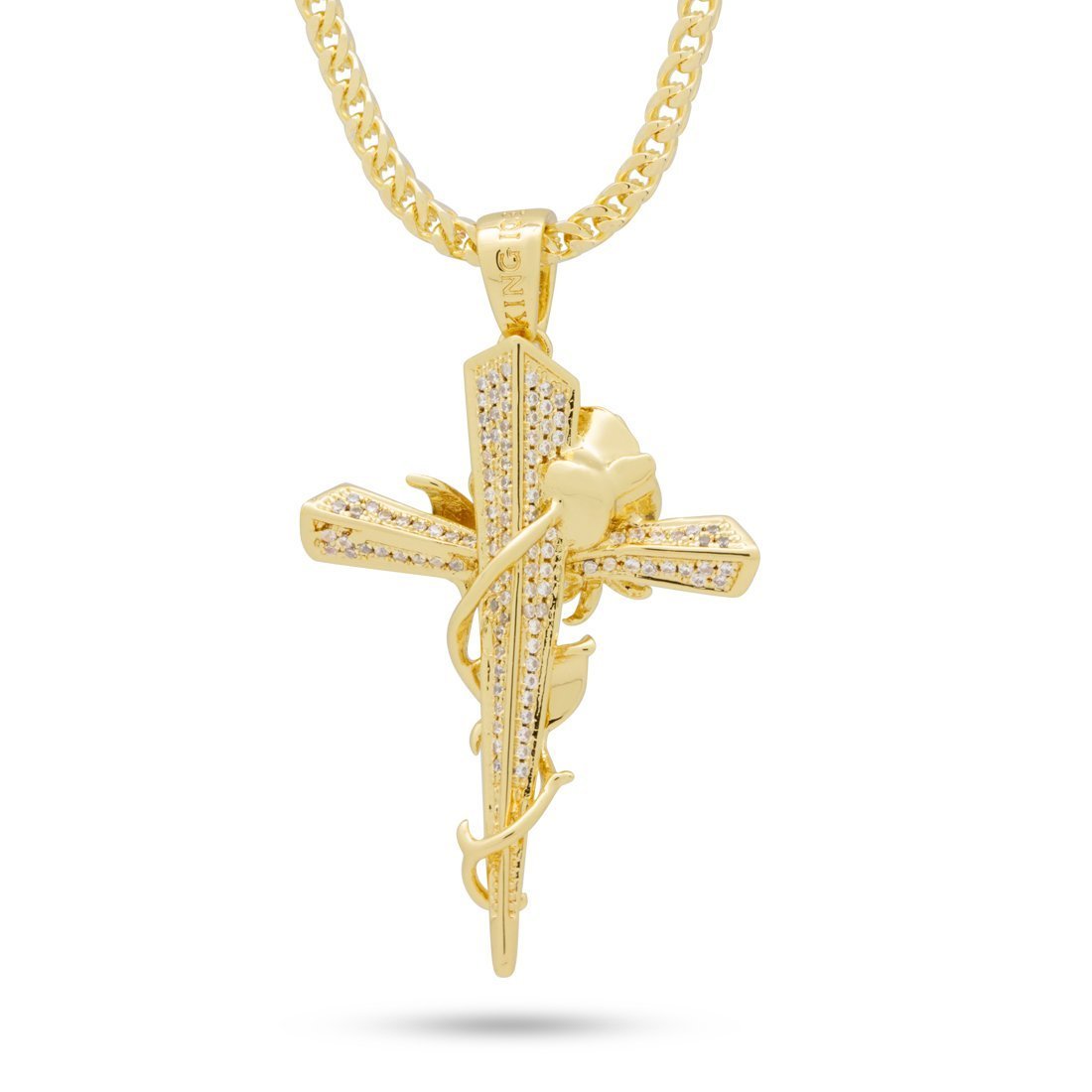 Rose Thorned Cross Necklace