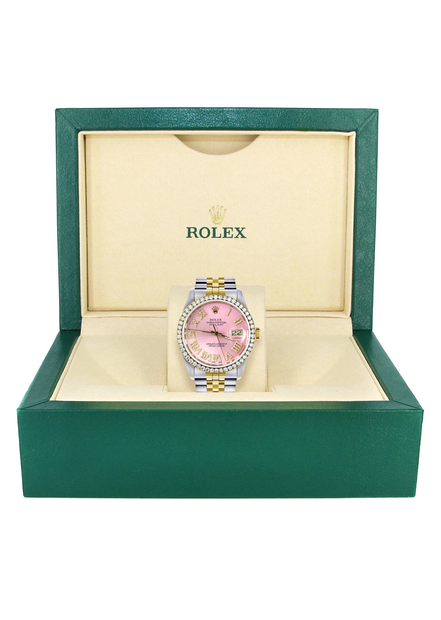 Womens Rolex Datejust Watch 16233 | 36Mm | Pink Roman Dial | Jubilee Band