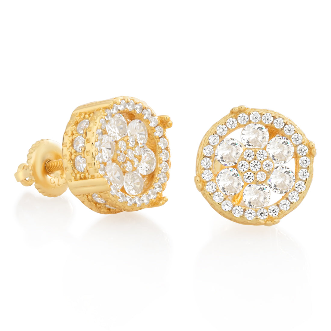 Round Cluster Stud Earrings