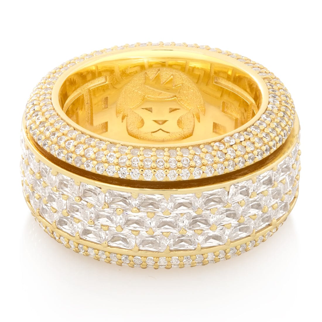Triple-Row Icy Spinner Ring