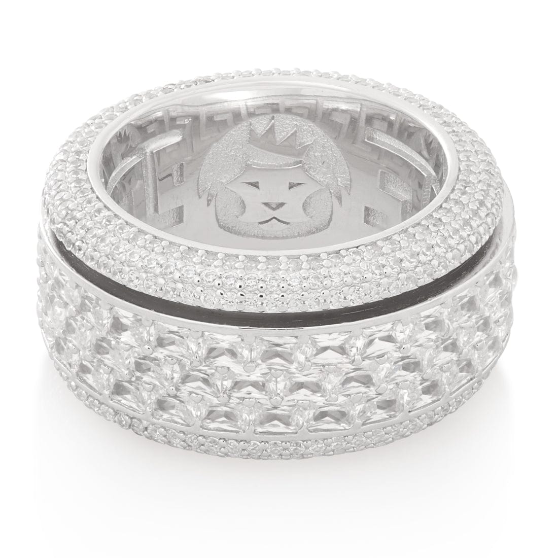 Triple-Row Icy Spinner Ring