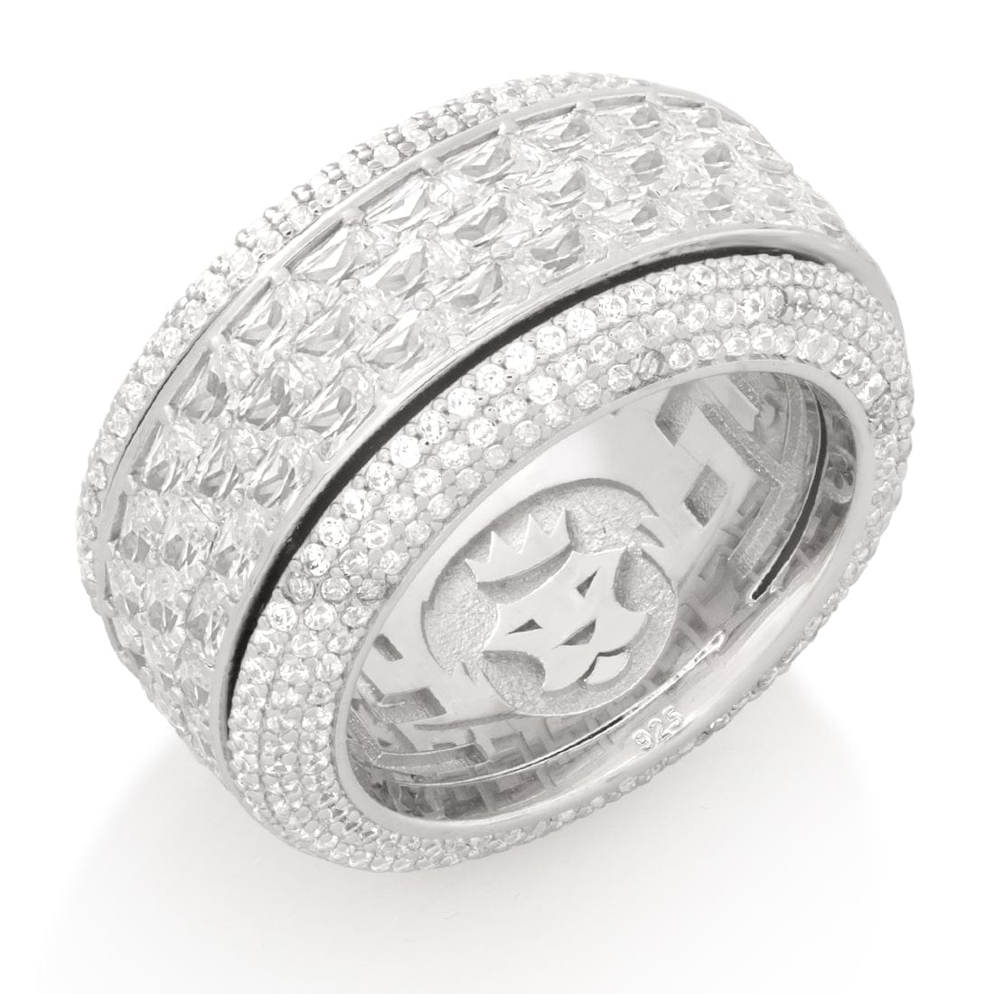 Triple-Row Icy Spinner Ring