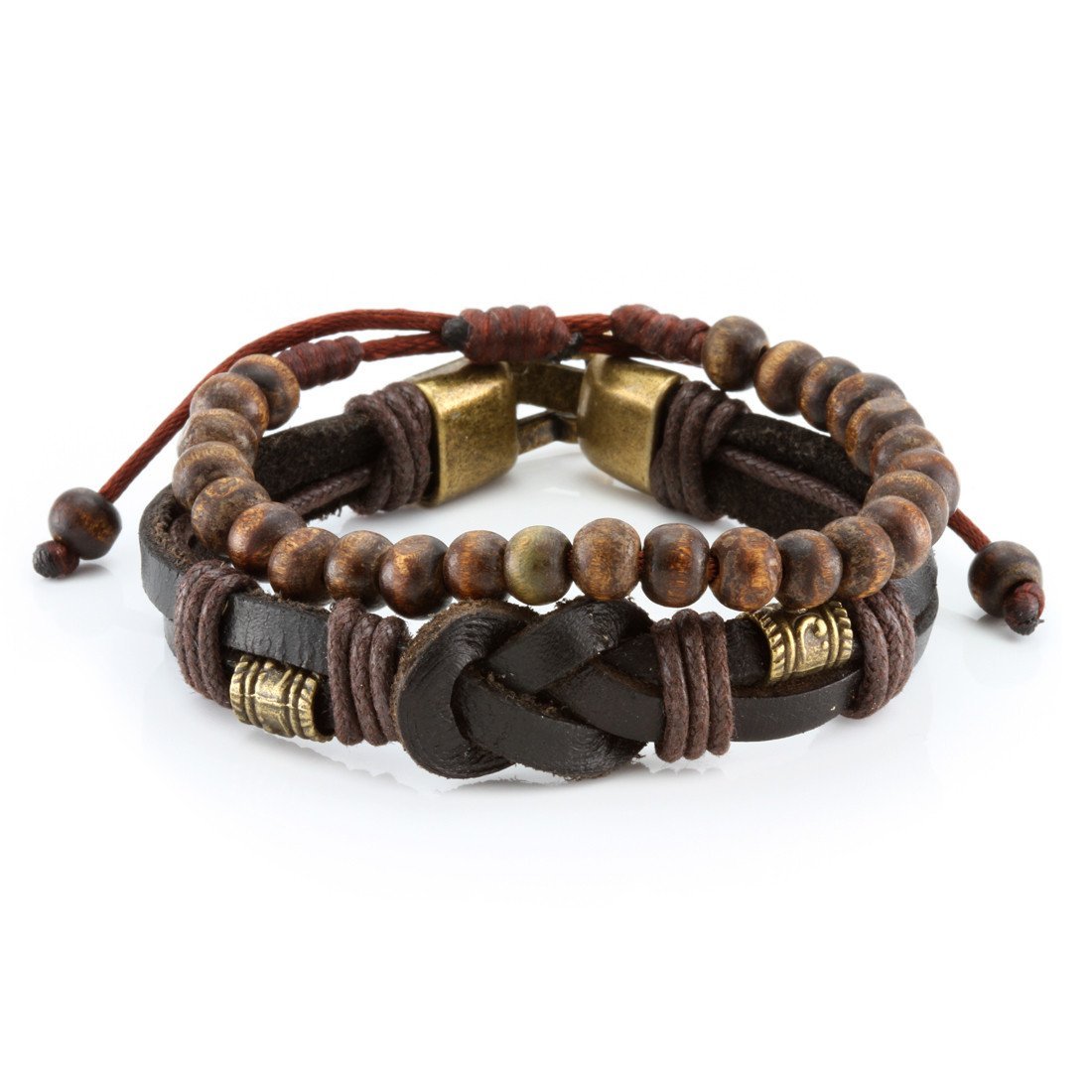 Wood Hide Bracelet Set by MARZ