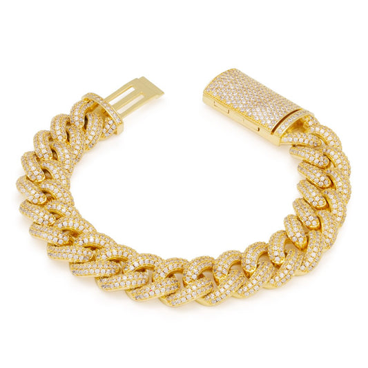 15mm Classic Iced Miami Cuban Bracelet