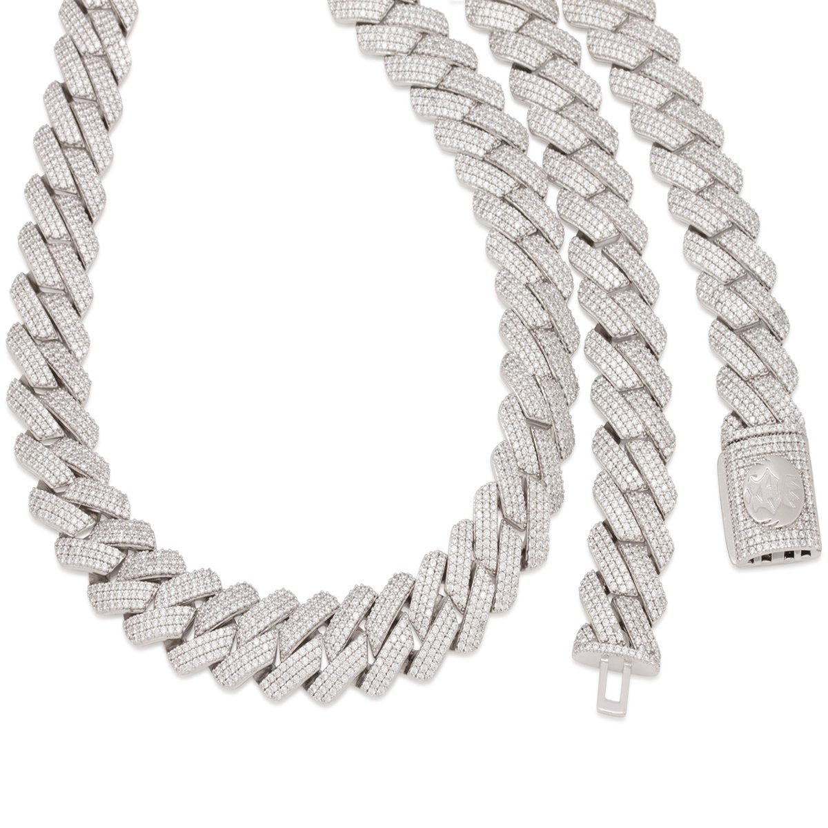 18mm Iced Diamond-Cut Miami Cuban Link Chain