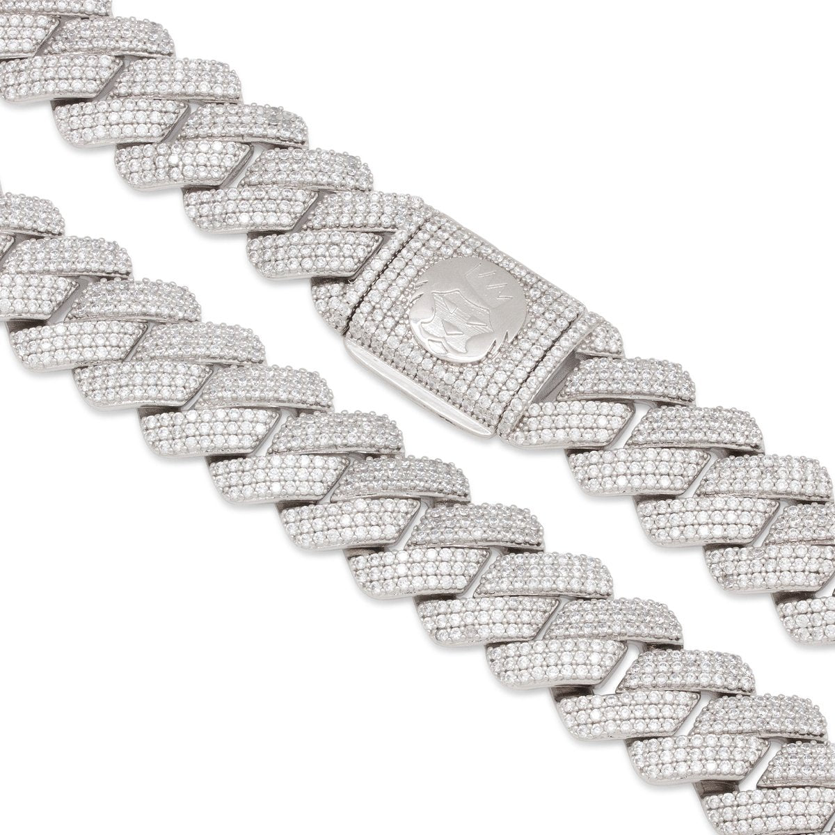18mm Iced Diamond-Cut Miami Cuban Link Chain