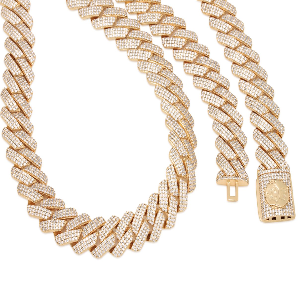 18mm Iced Diamond-Cut Miami Cuban Link Chain