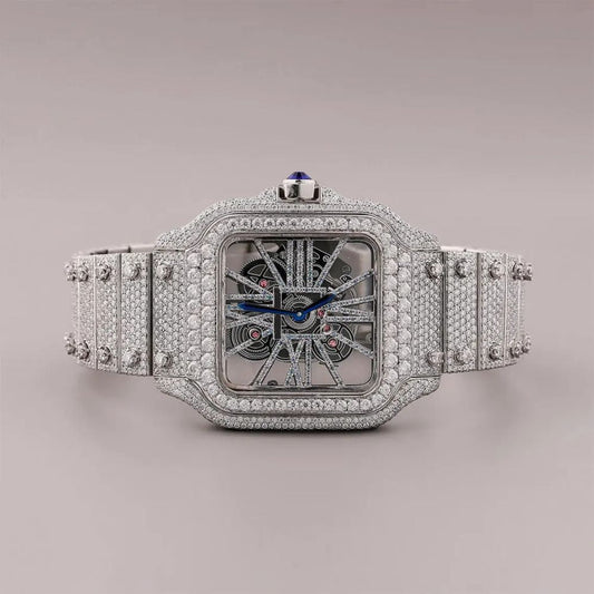 Skeleton Full Iced Out VVS1 Moissanite Luxury Watch