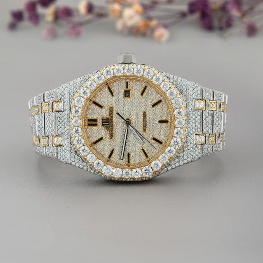 Stainless Steel Dual Tone Luxury Moissnaite Watch