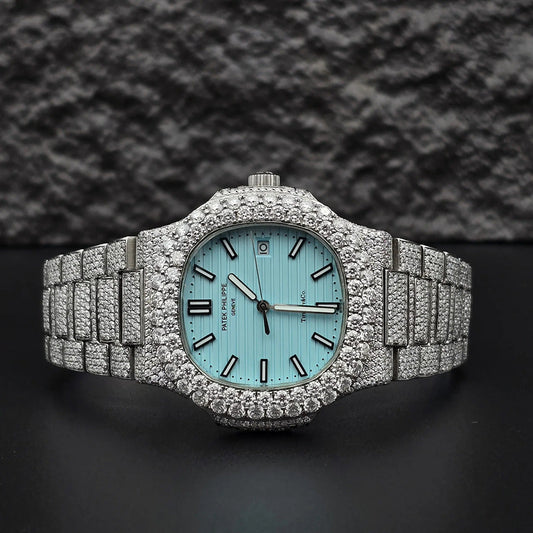 Trendy Style Full Moissanite Diamond Automatic Watch