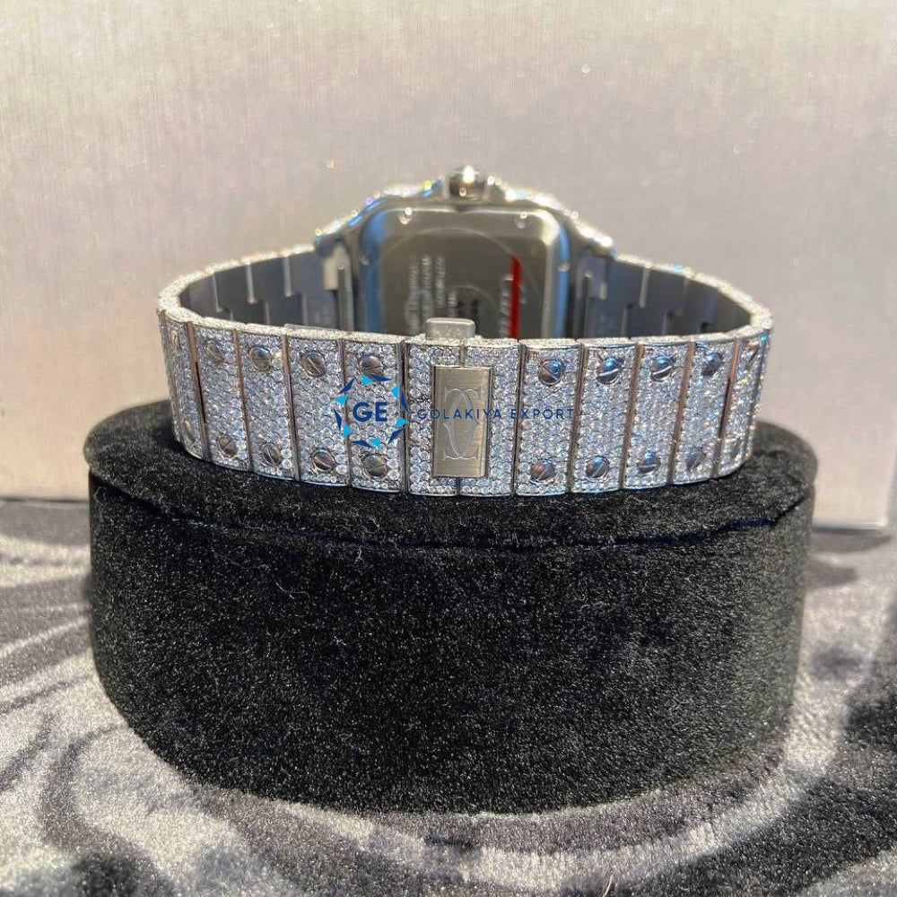 Stainless Steel D Color Moissanite Iced Out Arabic Dial Luxury Watch