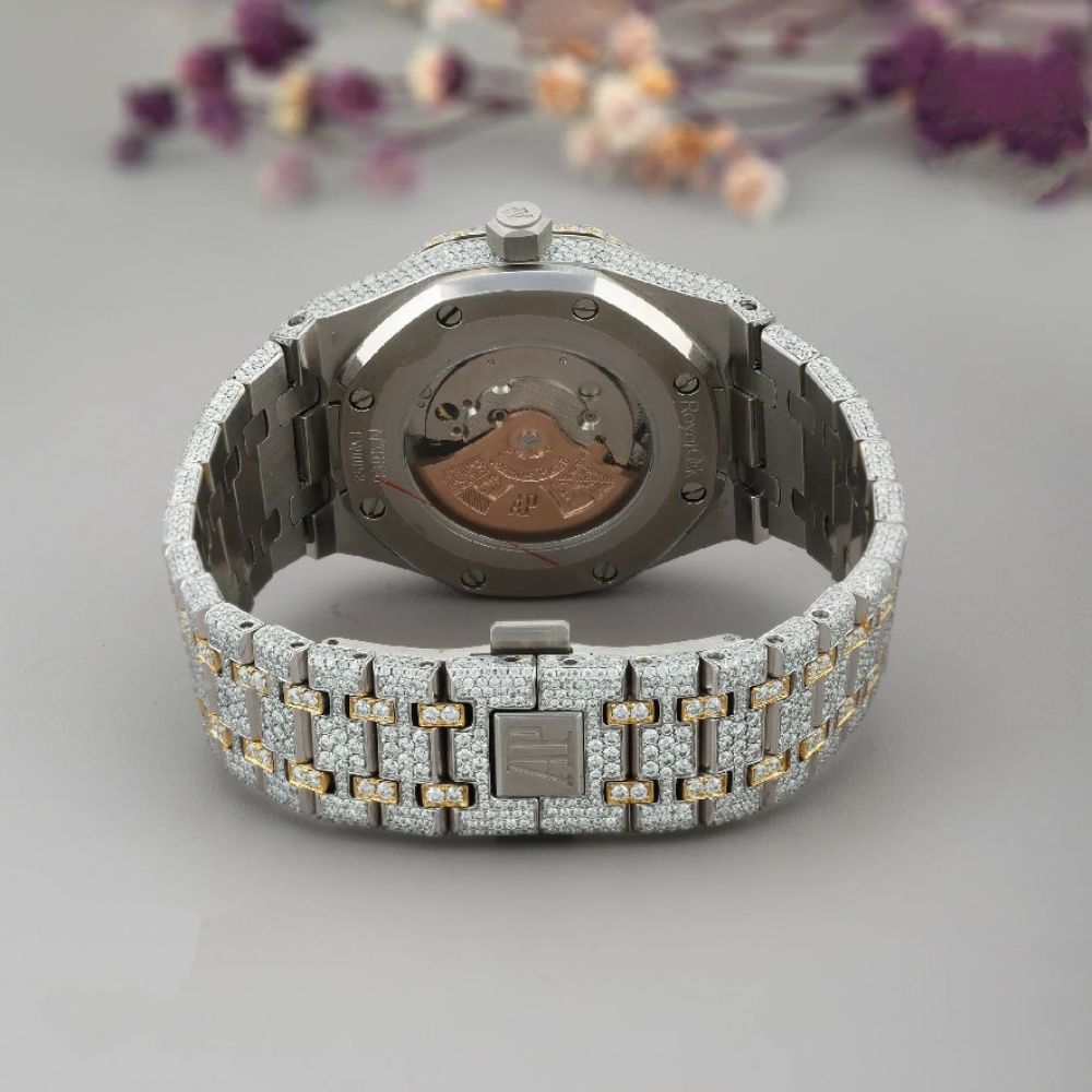 Stainless Steel Dual Tone Luxury Moissnaite Watch