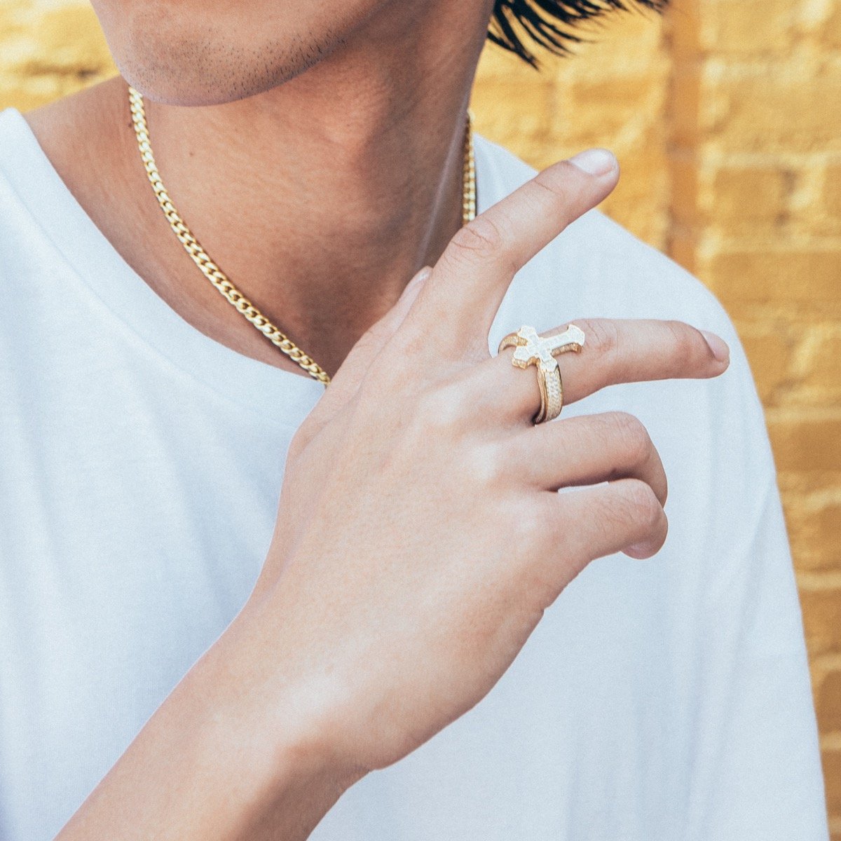 Fleur de Lis Cross Ring