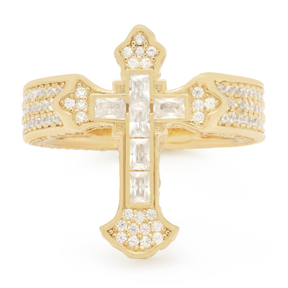 Fleur de Lis Cross Ring