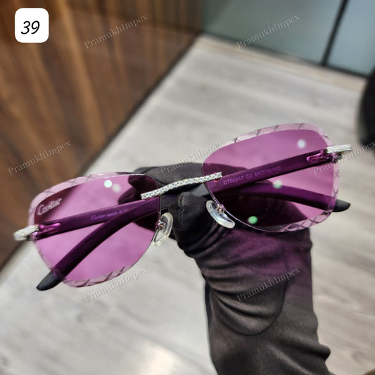 Trendy Pink Premium Moissanite Sunglasses For Men