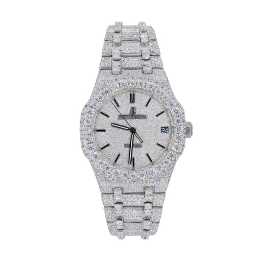 Stainless Steel Iced Out VVS1 Moissanite Handmade Custom Watch