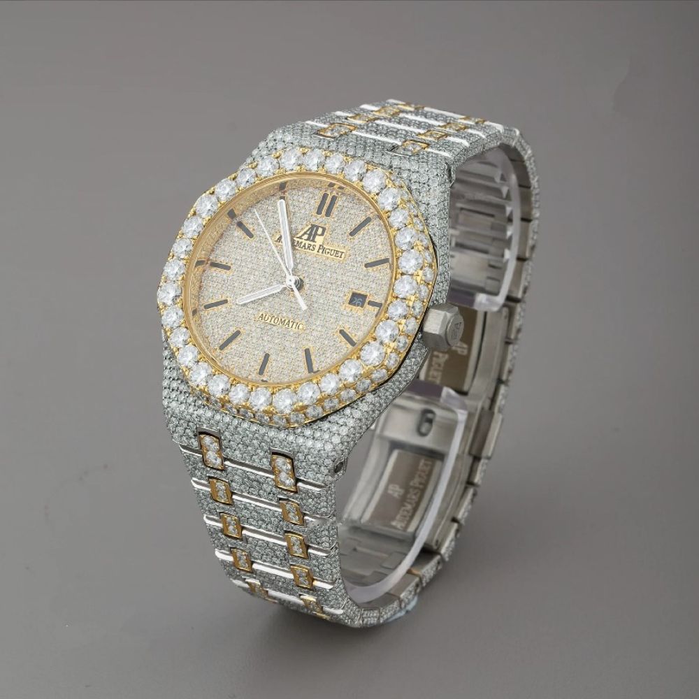 Stainless Steel Dual Tone Luxury Moissnaite Watch