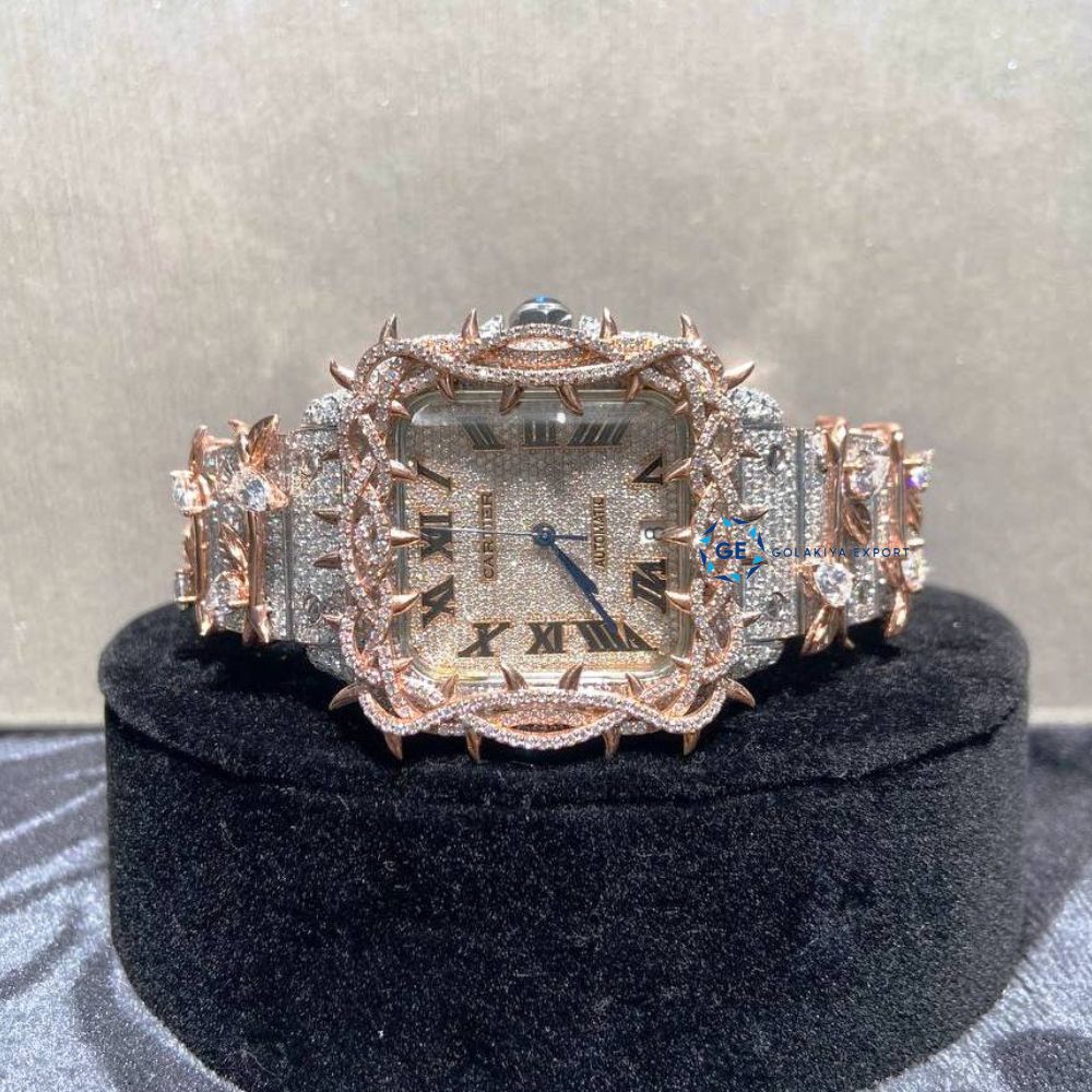 Unique And Stylish Moissanite Diamond Fancy Watch