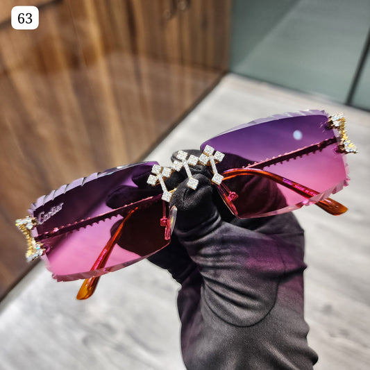 VVS Moissanite Diamond Cross Sunglasses