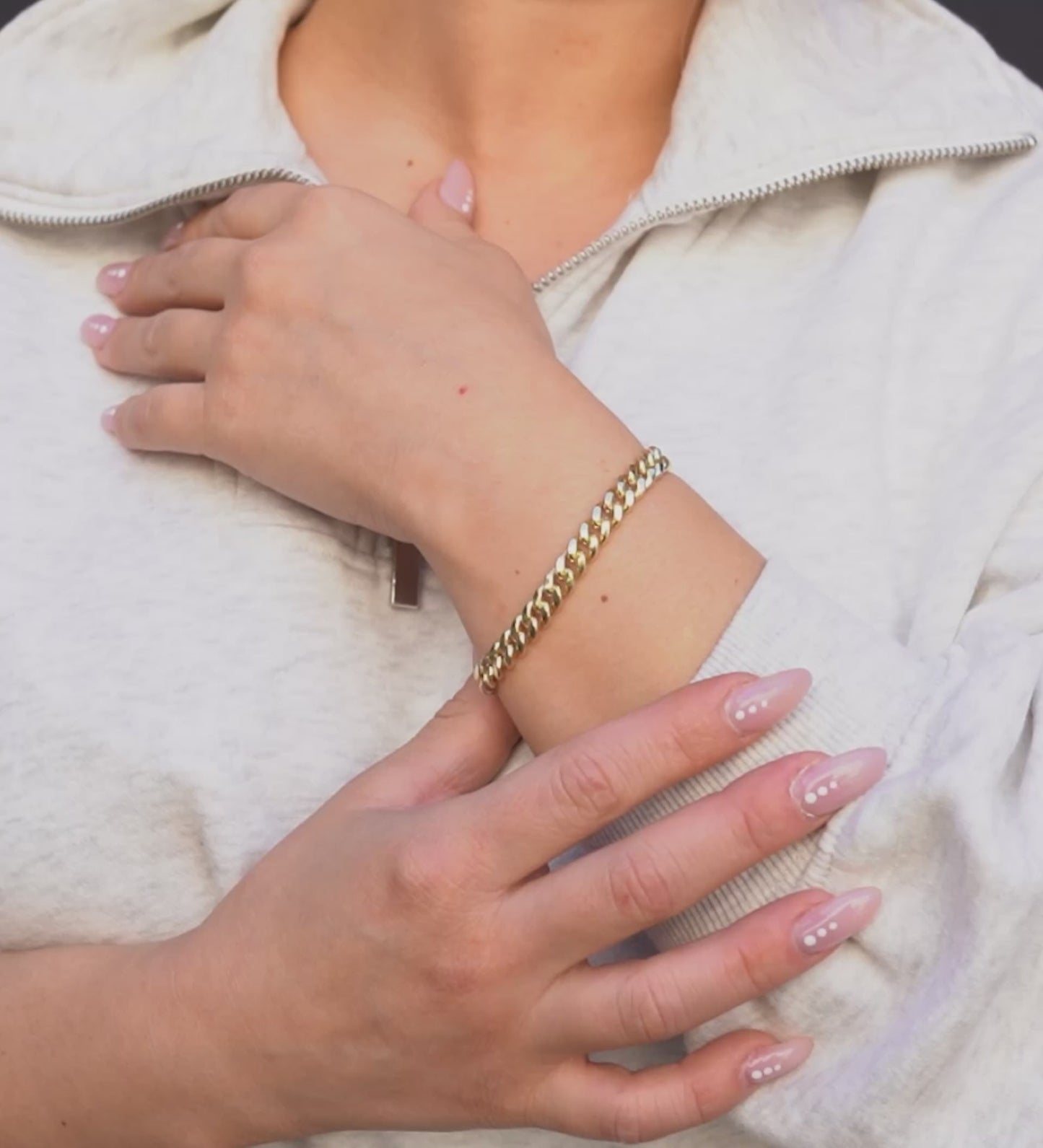 14K Hollow Yellow Gold Miami Cuban Link Bracelet 7mm