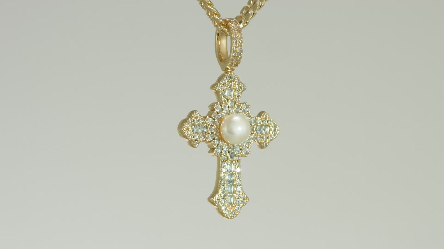 Pearl of Wisdom Cross Necklace