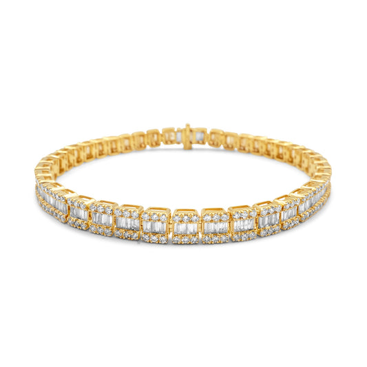 14K Solid Gold Emerald Bracelet 5.69ctw