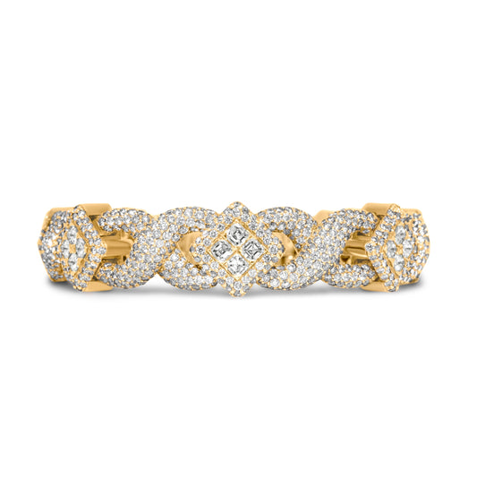 14k Gold Royal Asscher Cut Diamond Bracelet 26.63ctw
