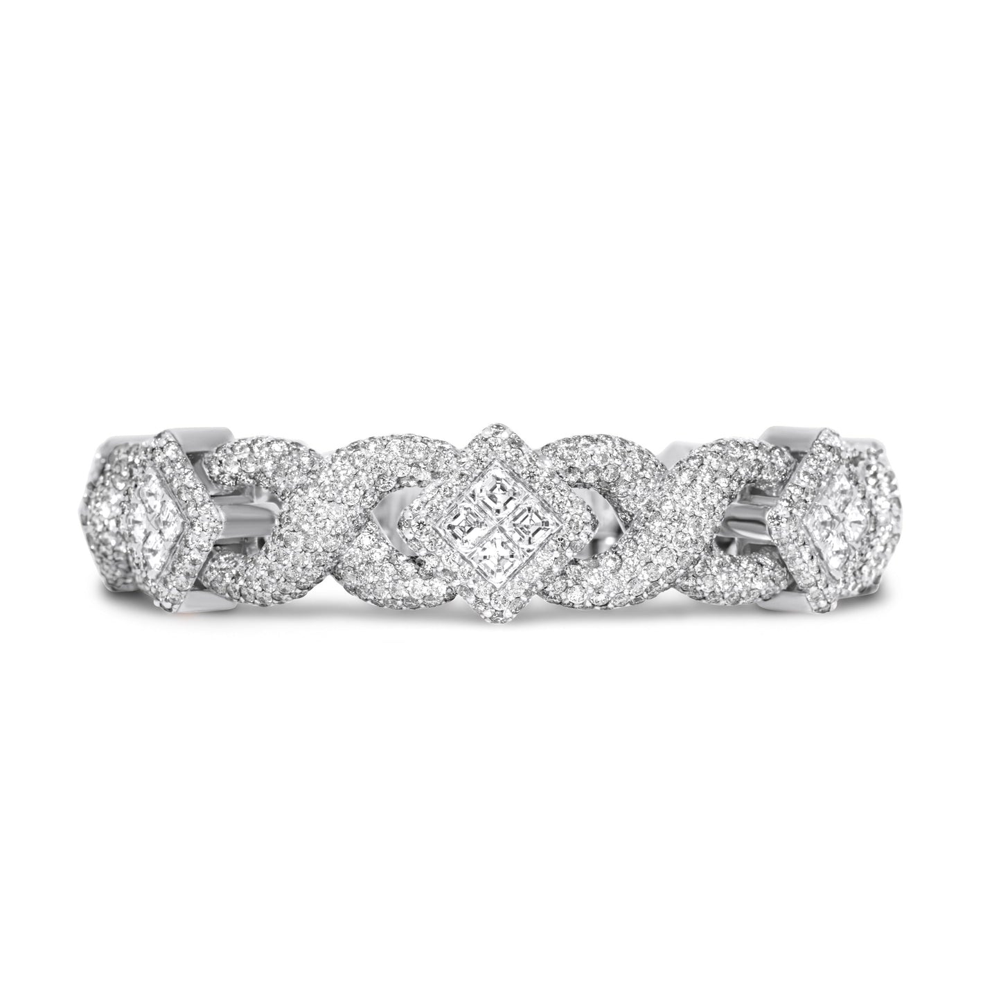 14k Gold Royal Asscher Cut Diamond Bracelet 26.63ctw