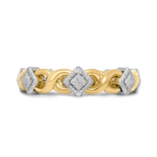 10k Solid Gold Square Infinity Link Diamond Bracelet 8.19ctw