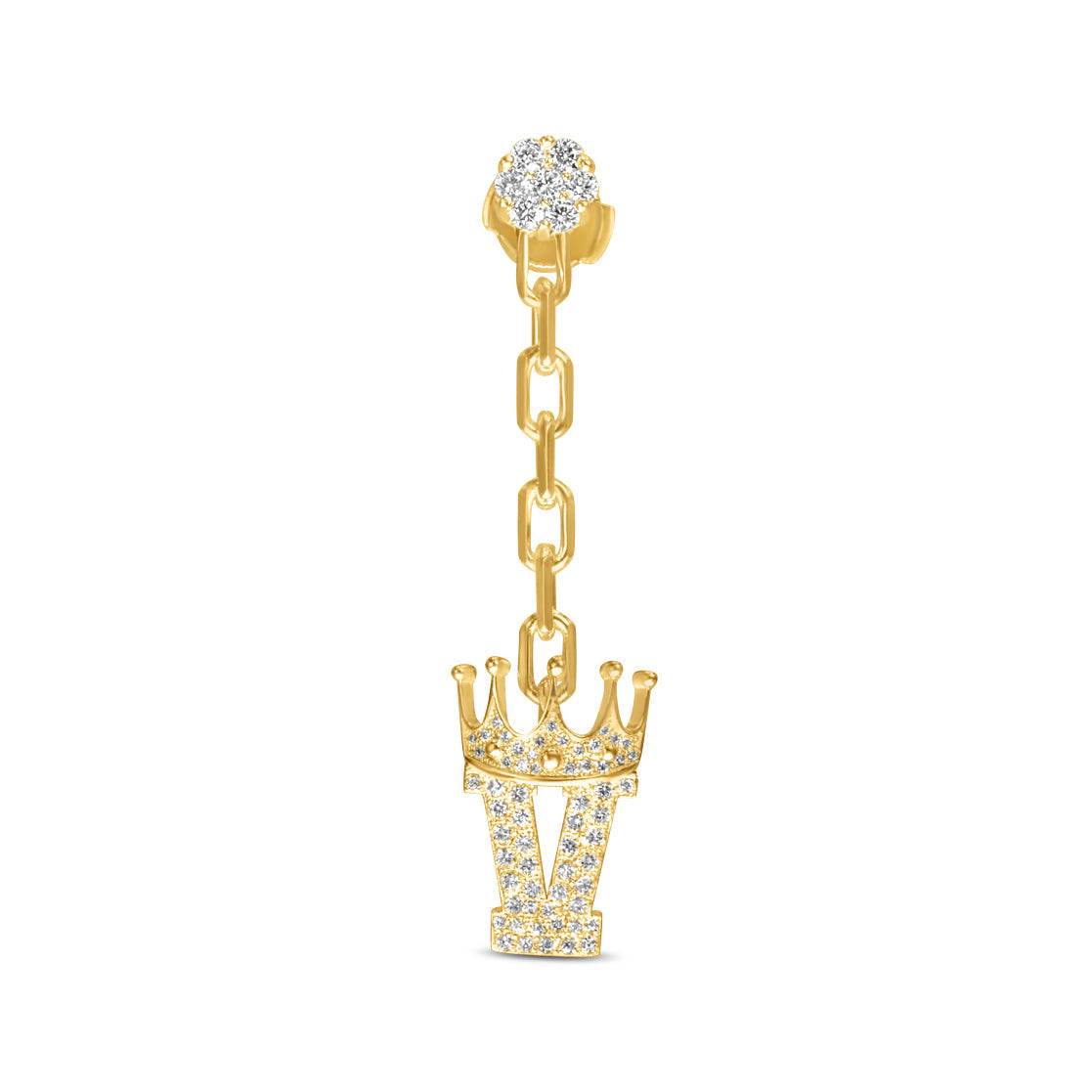 14K White Gold Diamond Customizable Dangle Earring 2.00 CTW