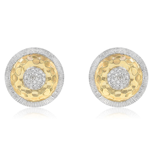 14K Yellow Gold Diamond Cluster Earrings 0.25ctw