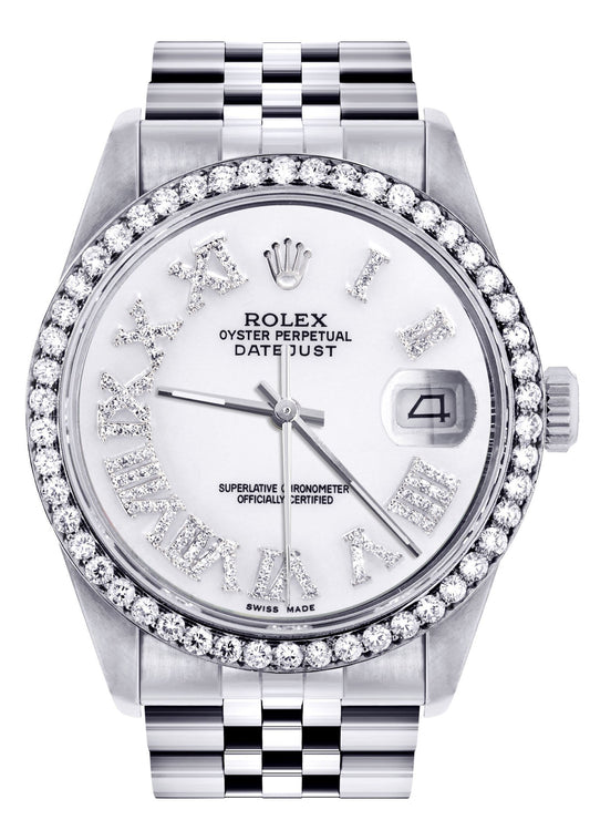 Womens Rolex Datejust Watch 16200 | 36Mm | White Roman Numeral Dial | Jubilee Band