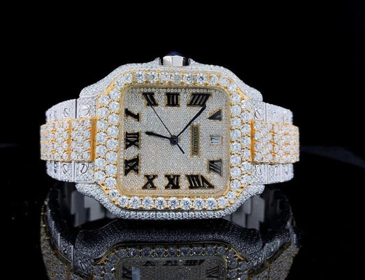 Roman Dial VVS1 Moissanite Luxury Wrist Watch