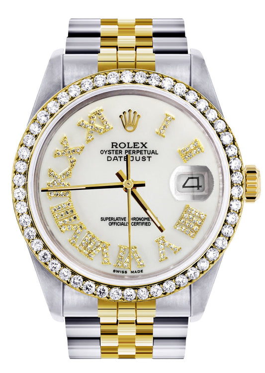 Womens Rolex Datejust Watch 16233 | 36Mm | White Roman Dial | Jubilee Band