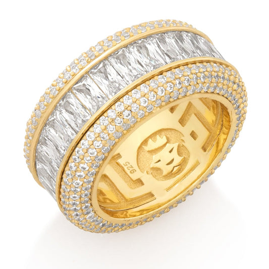 Baguette-Cut Icy Spinner Ring