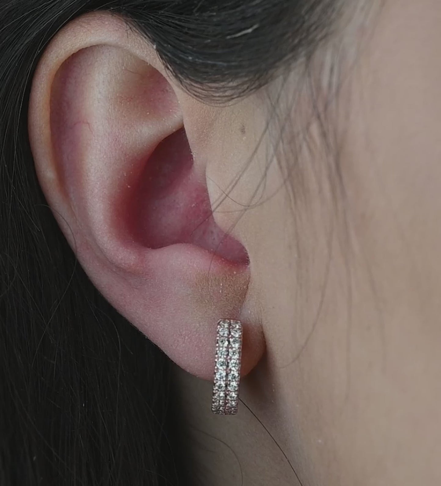 14k Solid Gold Diamond Hoop Earrings 1.5ctw