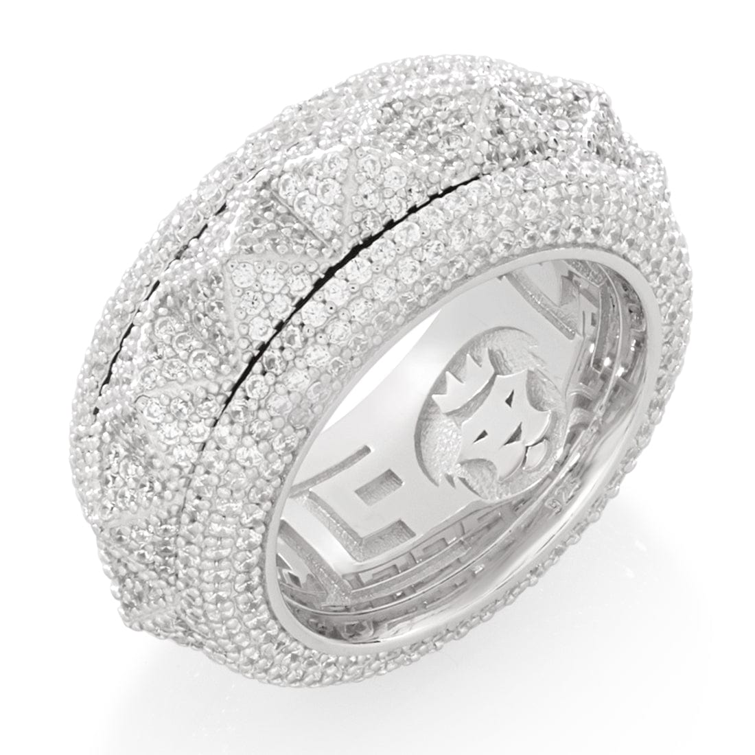 Spike-Studded Icy Spinner Ring