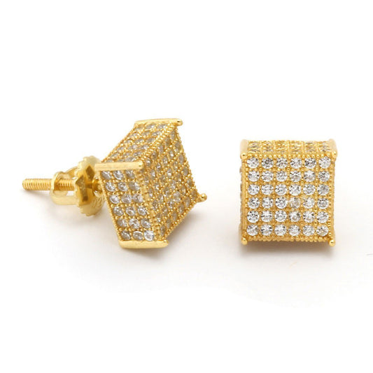 Triple-Row Stud Earrings